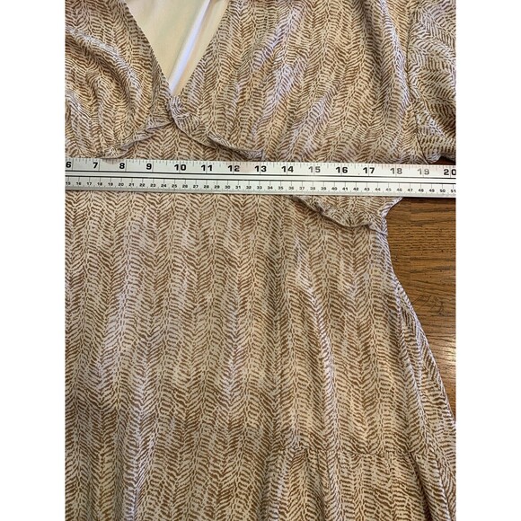 Mocha Ruffled Cottage Prairie Midi Dress By Very J High Low Hippy Boho Large EUC - Picture 10 of 15